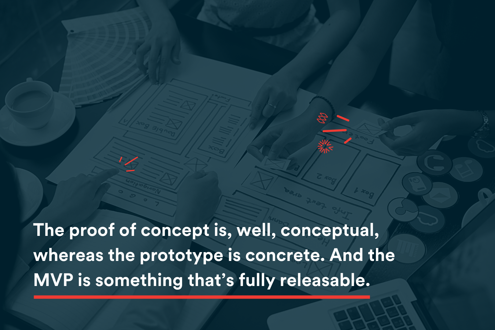 Blog Image - The proof of concept is, well, conceptual, whereas the prototype is concrete. And the MVP is something that’s fully releasable.